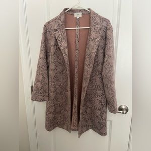 Snakeskin long blazer